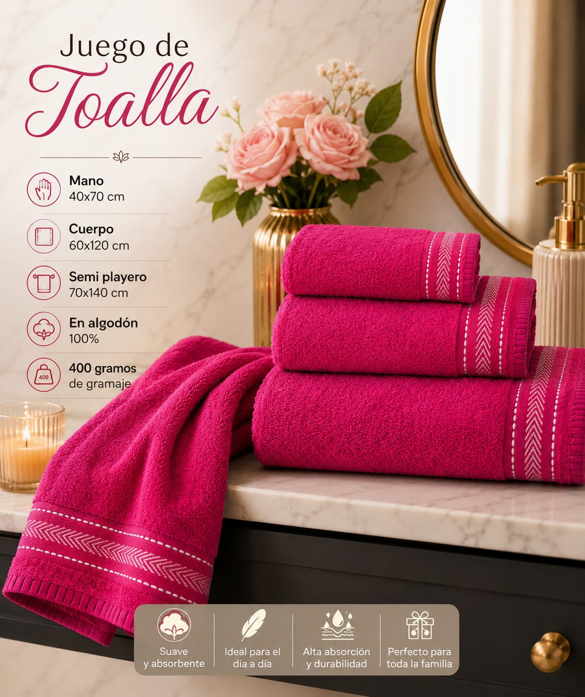 juego de toallas para damas y caballeros